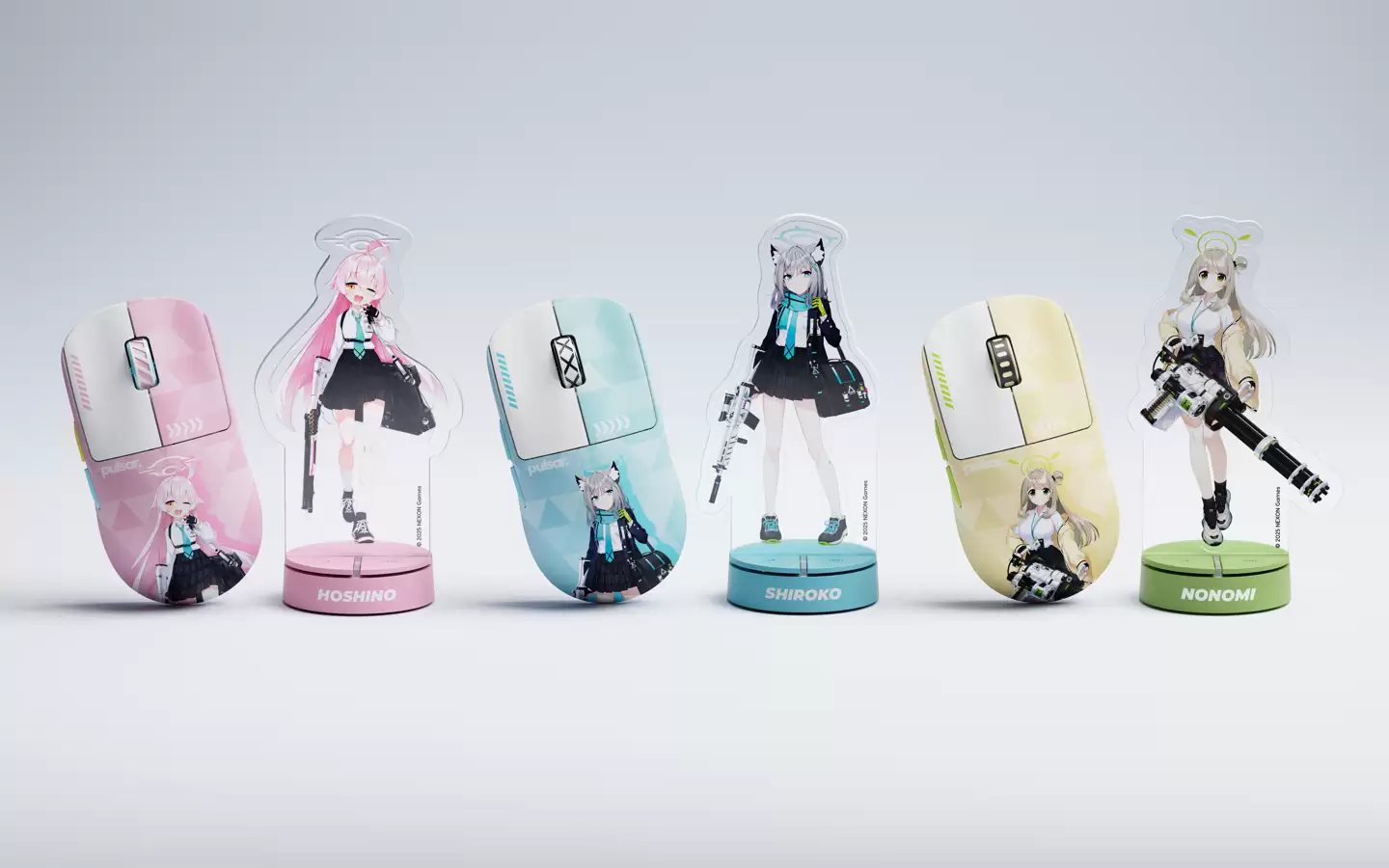 Pulsar 派世推出《蔚蓝档案》联名鼠标，阿拜多斯三角色主题