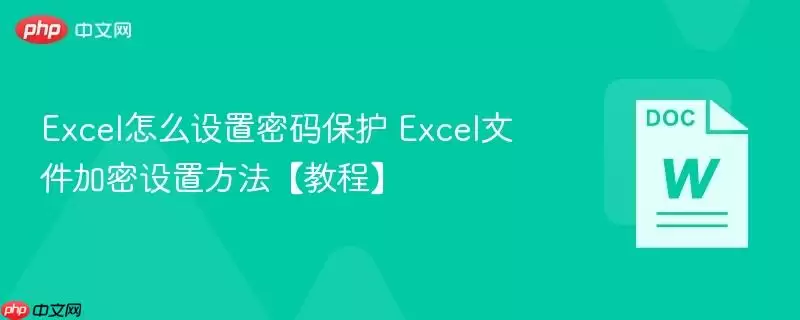 Excel怎么设置密码保护 Excel文件加密设置方法【教程】