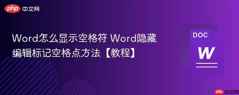 Word怎么显示空格符 Word隐藏编辑标记空格点方法【教程】