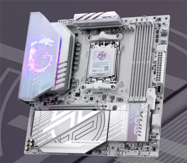 微星MPG B850M EDGE TI MAX WIFI主板上线：银白配色 支持Wi-Fi 7