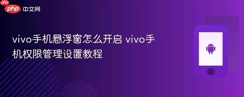 vivo手机悬浮窗怎么开启 vivo手机权限管理设置教程