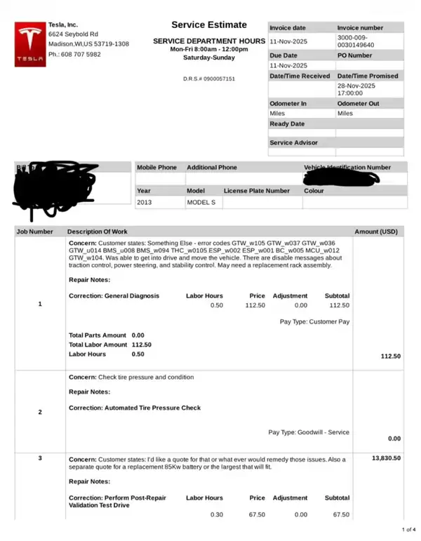 修不起卖不掉！一特斯拉Model S车主换电池 比买同款二手车还贵