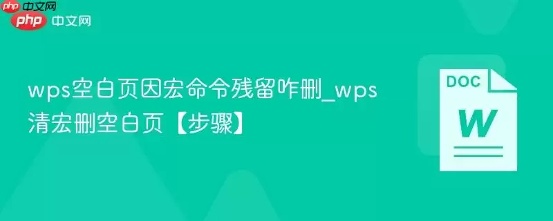 wps空白页因宏命令残留咋删_wps清宏删空白页【步骤】