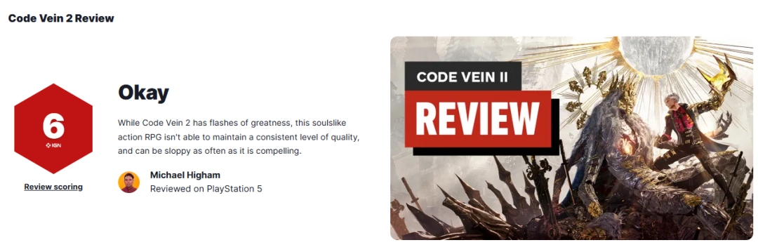 《噬血代码2》MC均分73分：瑕疵太多+优化很差！