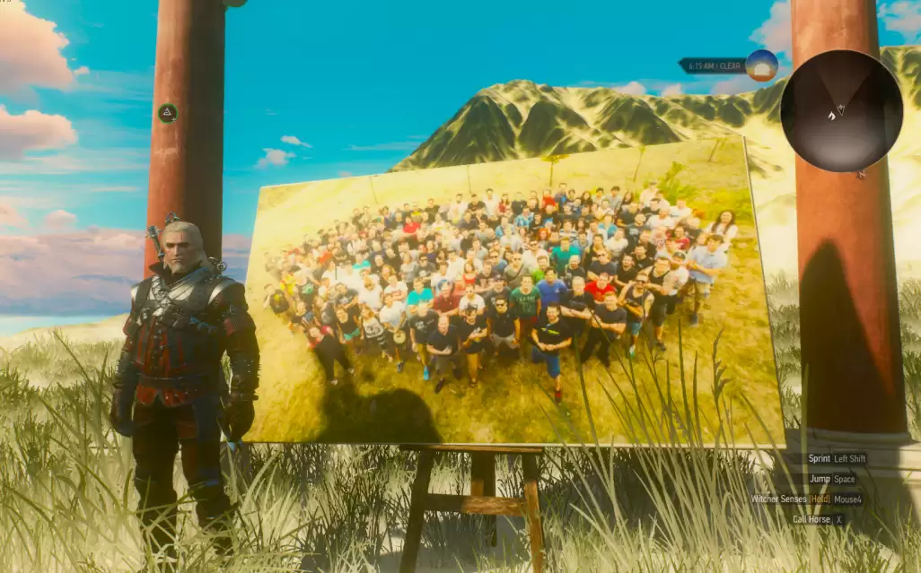 巫师3血与酒彩蛋揭秘:开发团队合影藏于陶森特绝壁之巅