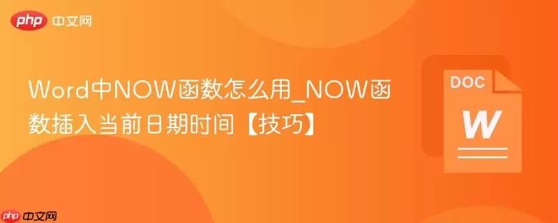 Word中NOW函数怎么用_NOW函数插入当前日期时间【技巧】