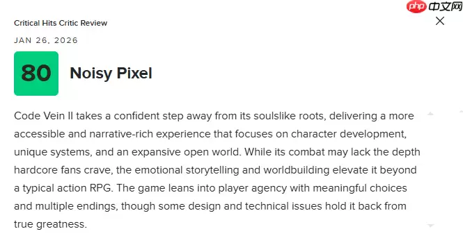 《噬血代码2》MC均分73分：瑕疵太多+优化很差！