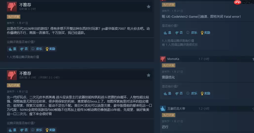 《噬血代码2》Steam好评率53%褒贬不一：优化没眼看