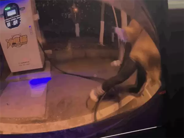 沈阳一女车主给电动车充电 结果被充电线缆“打了一顿”