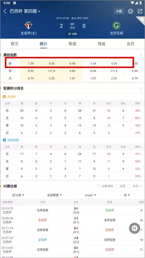 新球体育app比赛指数查看方法