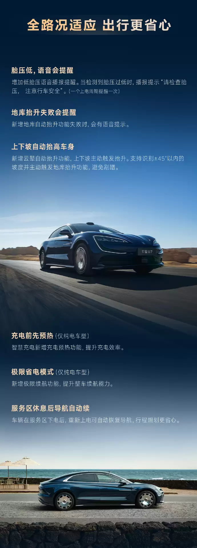 仰首 U7 获 V2.0 OTA 升级:驾驶员长时间未扶方向盘 车辆将自动靠边停车