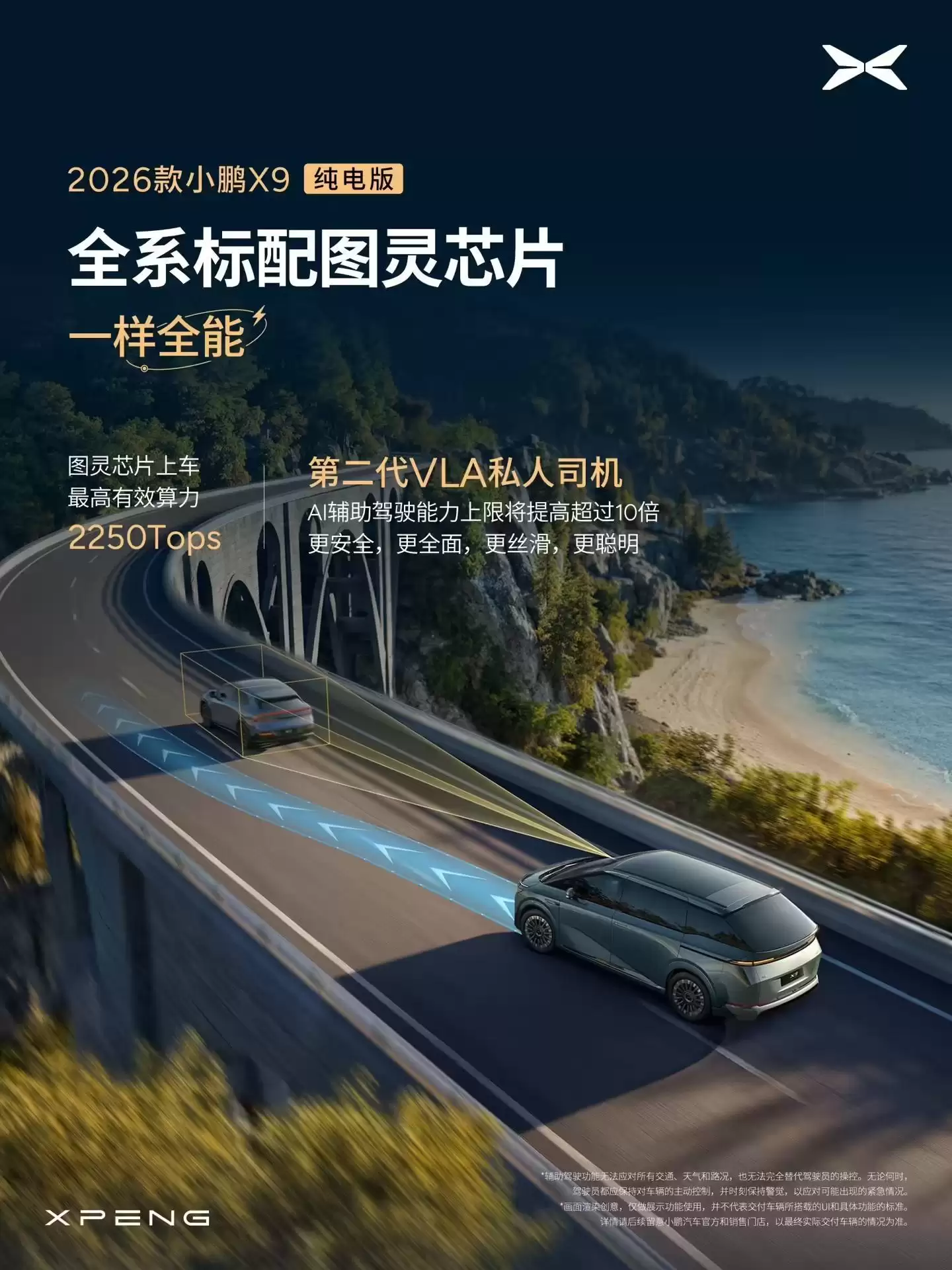 2026款小鹏X9纯电版开启预订,号称全球续航最长5C纯电大七座