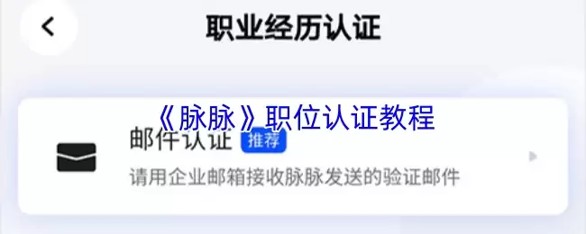 《脉脉》职位认证教程