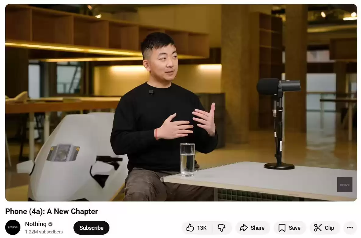 裴宇:今年将推Nothing Phone (4a)手机,没有新款旗舰机型