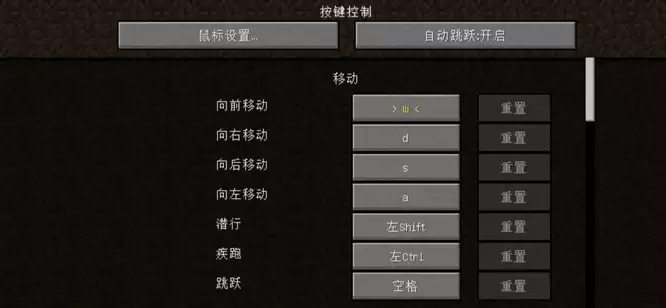 我的世界方向键怎么调