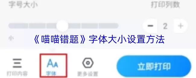 《喵喵错题》字体大小设置方法