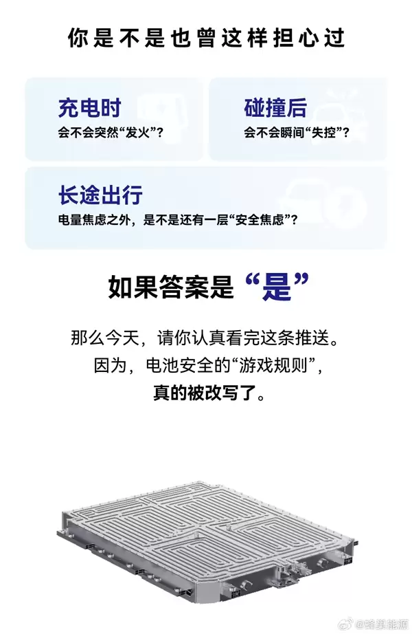 蜂巢能源龙鳞甲3.0发布：首次实现火电分离 火焰绝不冲向乘员舱