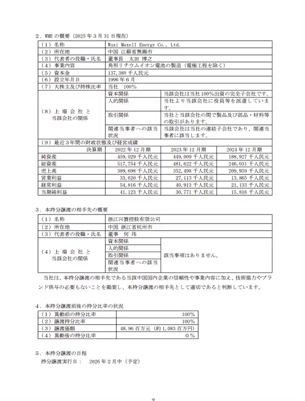 日本老牌电池企业出售在华全资子公司：卖了4896万元
