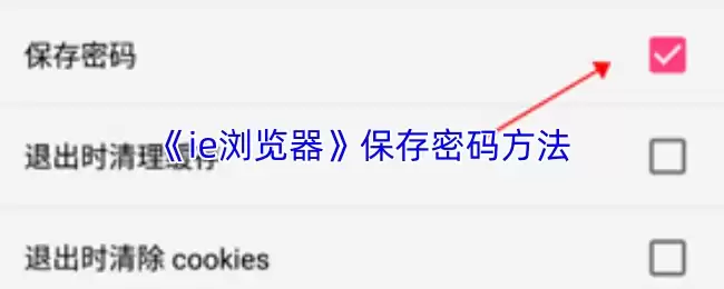 《ie浏览器》保存密码方法