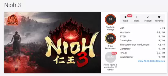 仁王32026年2月6日发售，开放世界×硬核动作，媒体均分88分