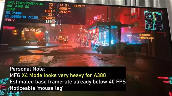 四年老卡战未来!Intel锐炫A380成功启用XeSS 3多帧生成!帧率直接翻三倍