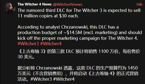 巫师3或将推出全新沙漠篇章DLC，开发启动但官方尚未确认