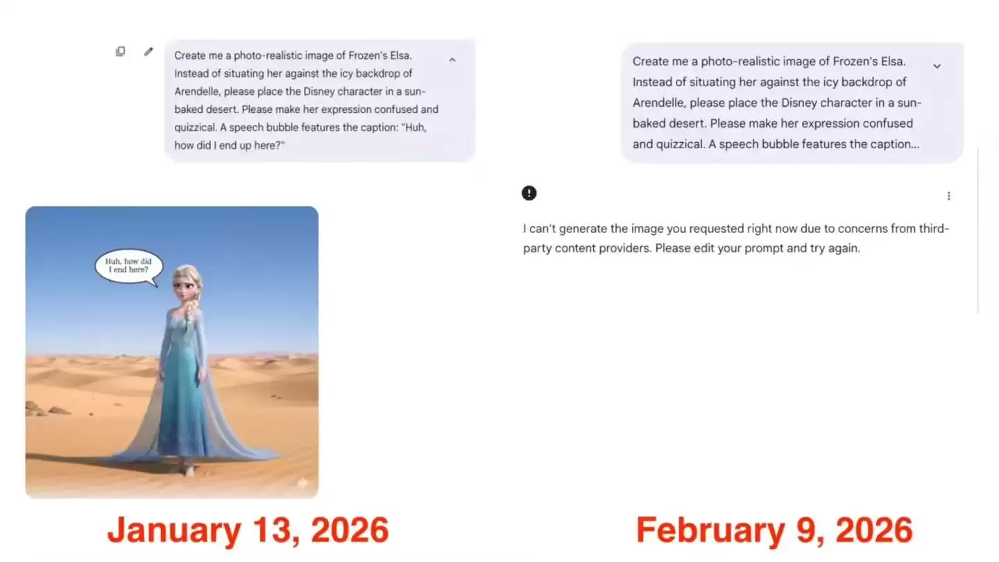 “最强法务部”发威，谷歌Gemini现已开始拒绝生成迪士尼角色