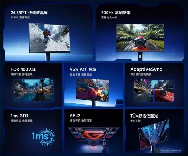 小米REDMI电竞显示器上架：24.5英寸200Hz高刷Fast IPS屏，首发价609元