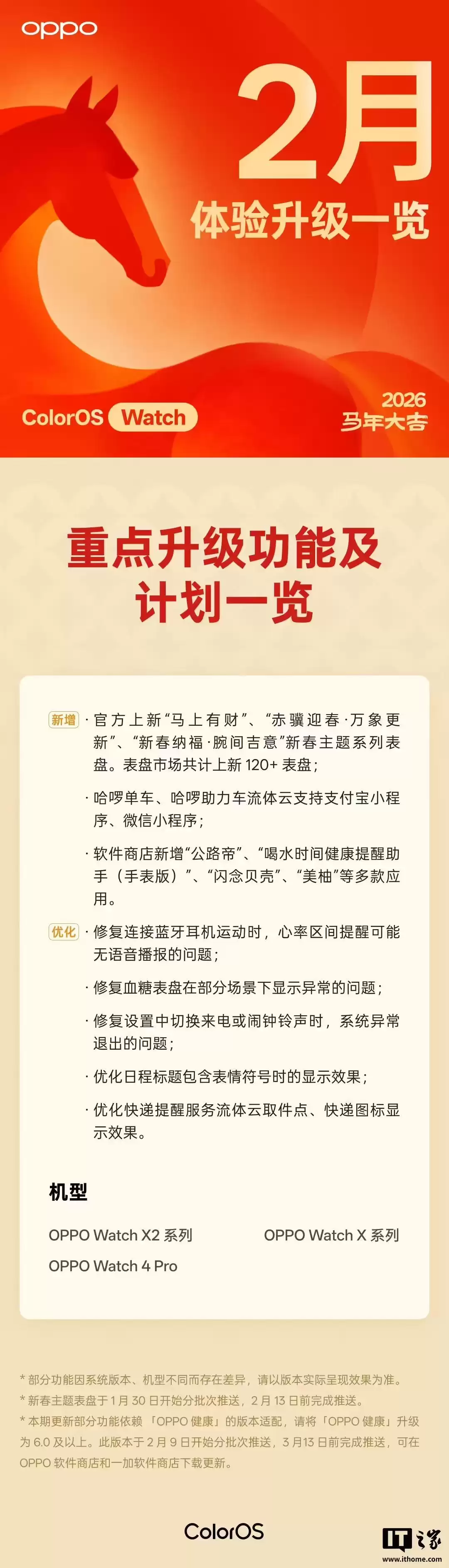 ColorOS Watch春节升级体验开推，OPPO手表上新春主题表盘等