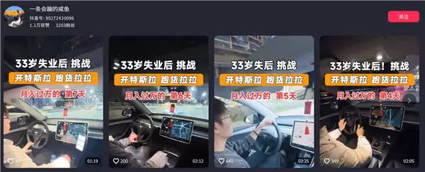 男子失业后开特斯拉跑货拉拉:最高日入上千元 但仍不划算