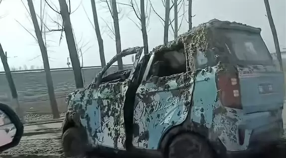 味道溢出屏幕 老头乐不守交规被拉粪车泼一车粪