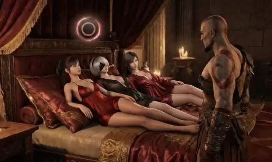 奎托斯携手艾达王、伊芙、2B同框卧室引热议