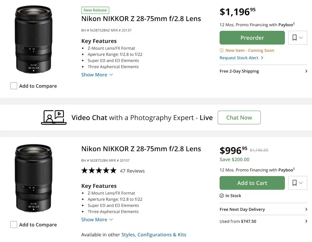 尼康或推出新版Z 28-75mm f/2.8镜头？