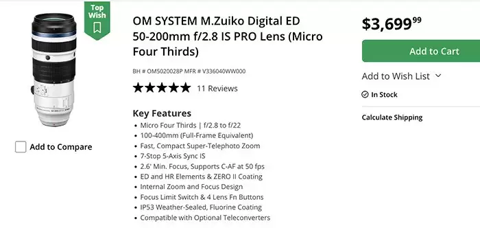 奥之心正在开发“50-250mm F4 PRO”镜头？