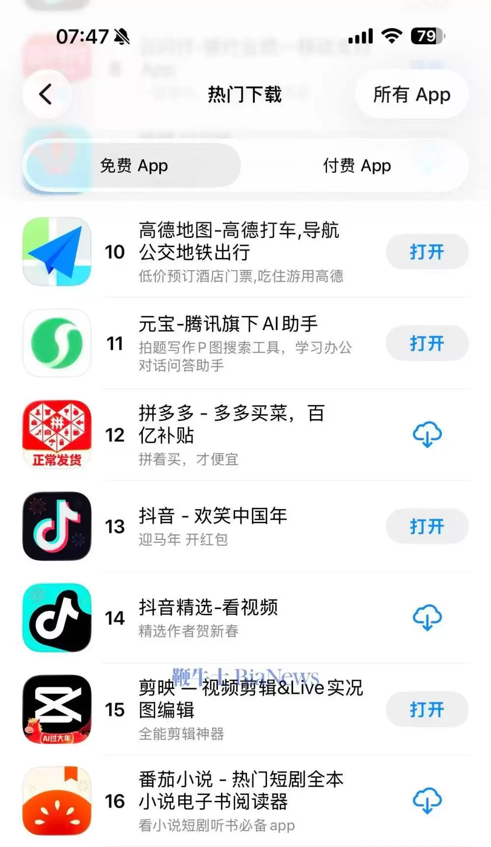 江湖告急!元宝被挤出苹果下载榜前十