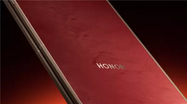 荣耀Magic V6赤兔红官宣 绒马环保皮 法式奢绒光泽感 防水耐刮