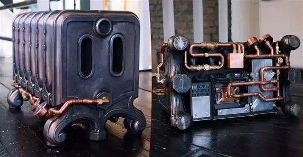 冬天能当暖气片！高玩DIY超硬核铸铁散热器PC：重达99公斤 内置18升冷却液