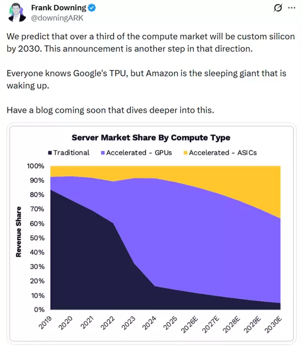 别只盯着英伟达了!ARK预测:定制芯片才是未来的大玩家