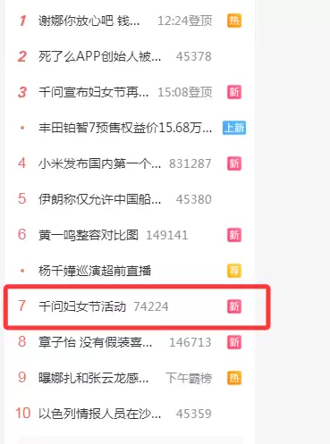 千问妇女节请客微博消失仍登热搜 其APP活动已开启 网友：又崩了
