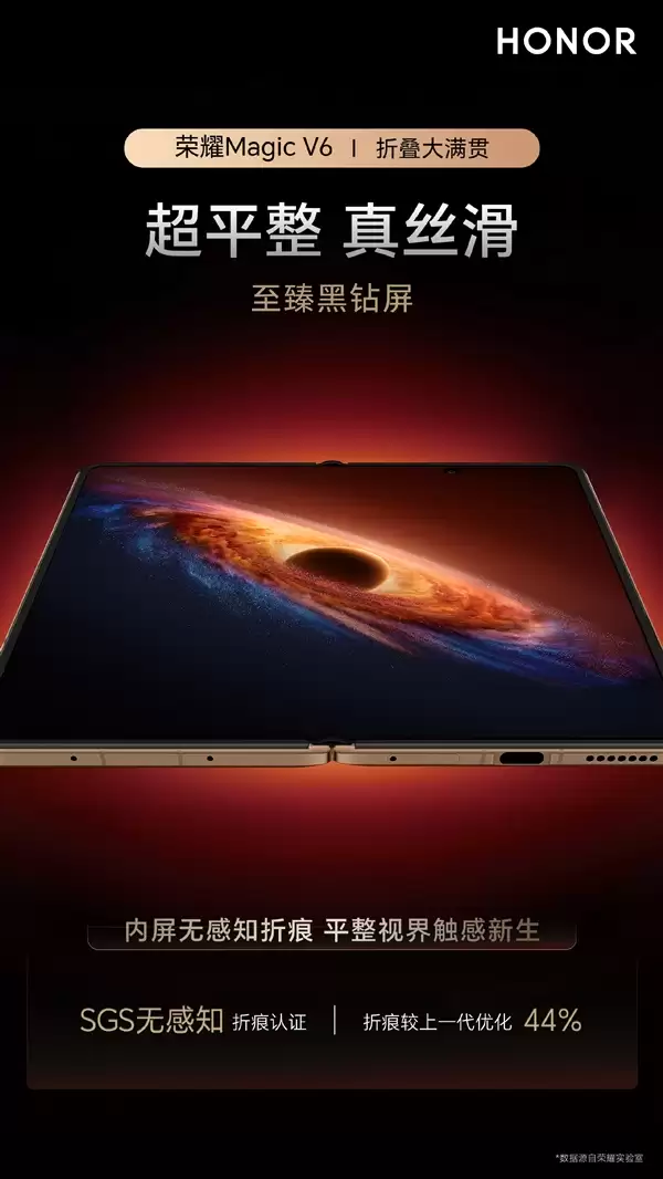 十倍耐刮耐磨！荣耀Magic V6首发黑钻屏：告别贴膜与反光焦虑