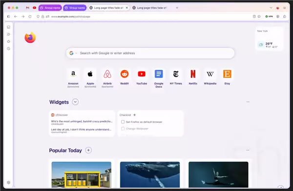 Mozilla推FirefoxNova重大改版:圆角设计、动态主题与悬浮式交互