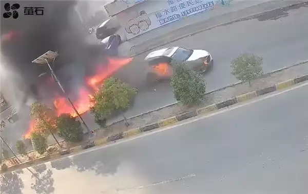 男子大火中淡定掉头致车辆被烧 网友急疯