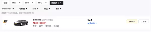 鸿蒙智行2月各车型销量出炉：仅问界M7一车破万台