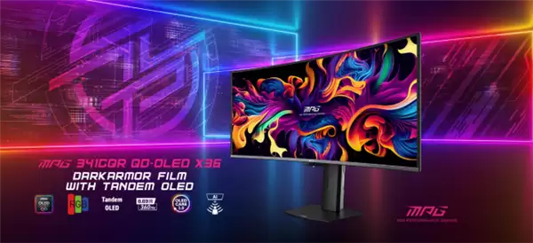 微星新款34英寸显示器首发6999元:第五代QD-OLED面板 支持360Hz高刷