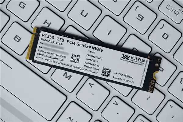 长江存储首款商用PCIe 5.0 SSD！PC550 1TB图赏