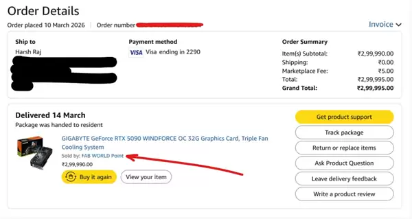 又有人被骗！花22000多买RTX 5090：却收到洗衣粉 商家拒不退款
