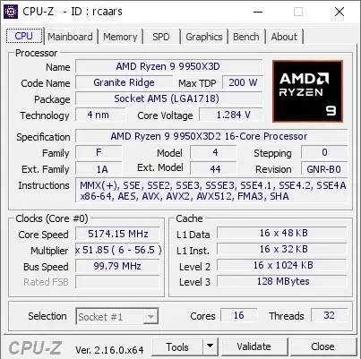 首款双3D缓存CPU：AMD锐龙9 9950X3D2现身CPU-Z！
