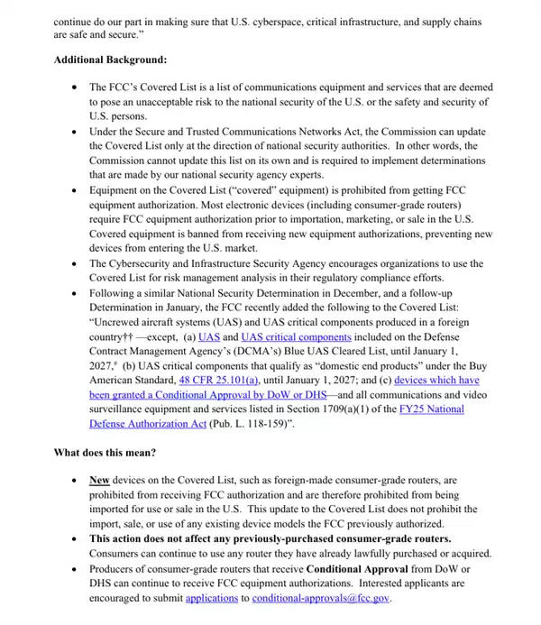 突然！美国FCC禁止进口所有外国制造消费级路由器 旧设备继续用