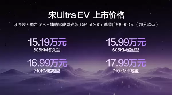 15.19万元起！比亚迪宋Ultra EV正式上市：全球首款B级纯电闪充SUV