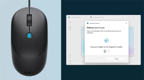 戴尔发布MS526C有线鼠标：集成指纹识别 免密码登录Windows